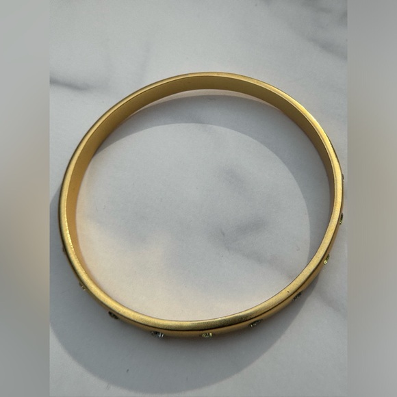 JULIE VOS Rainbow Bangle 24k GP Gold Bracelet with CZ Gem Accents - Picture 3 of 3